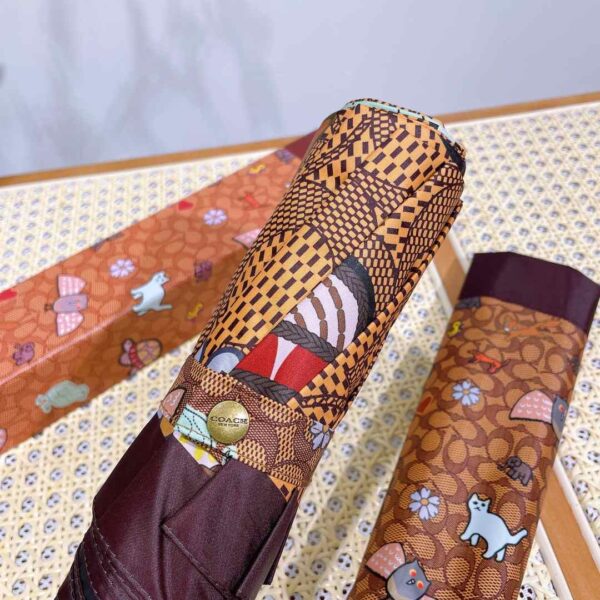 Mini Umbrella In Animal And Floral Print Brown