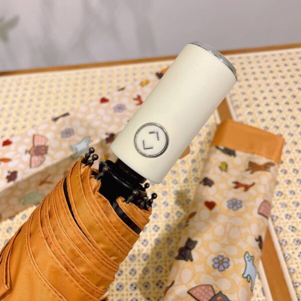 Mini Umbrella In Animal And Floral Print Orange