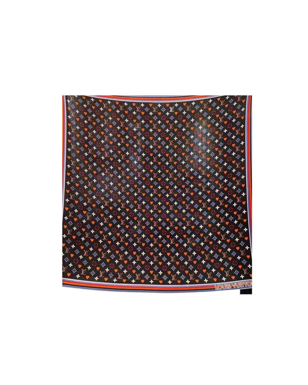 Monogram And Heart Scarf Black For Women 