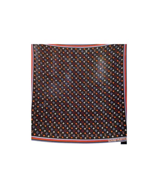 Monogram And Heart Scarf Black For Women 