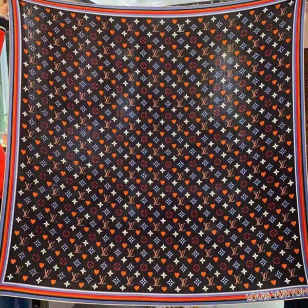Monogram And Heart Scarf Black For Women 
