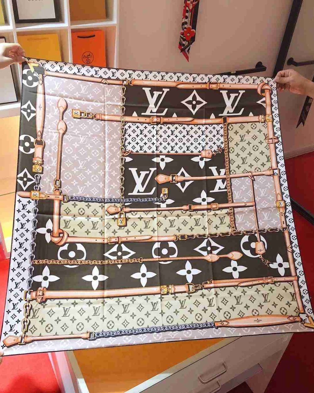 Monogram Confidential Square 90 Brown For Women