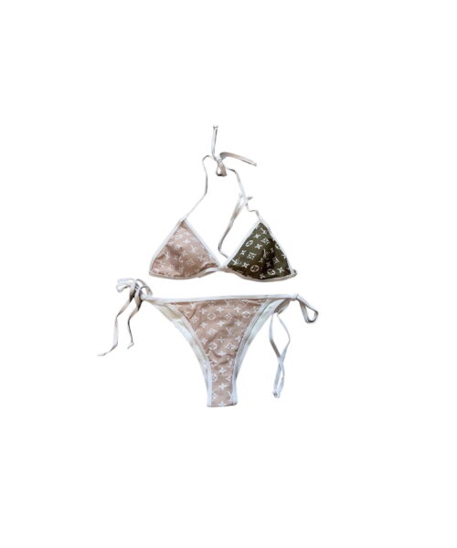 Monogram Cut-Out Two-Piece Swimsuit Pink For Women