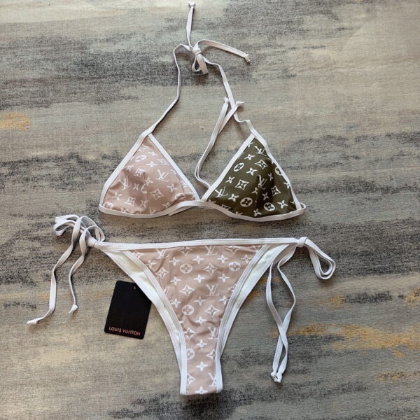 Monogram Cut-Out Two-Piece Swimsuit Pink For Women