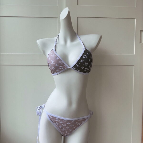 Monogram Cut-Out Two-Piece Swimsuit Pink For Women