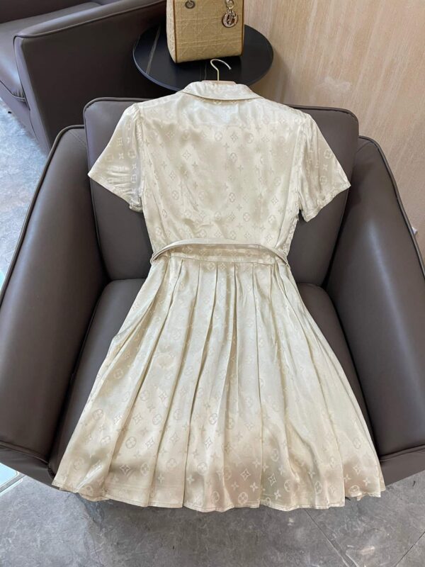Monogram Dress With Belt White For Women