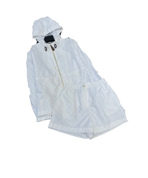 Monogram Fil Coupé Pajama Shorts And Jacket White For Women