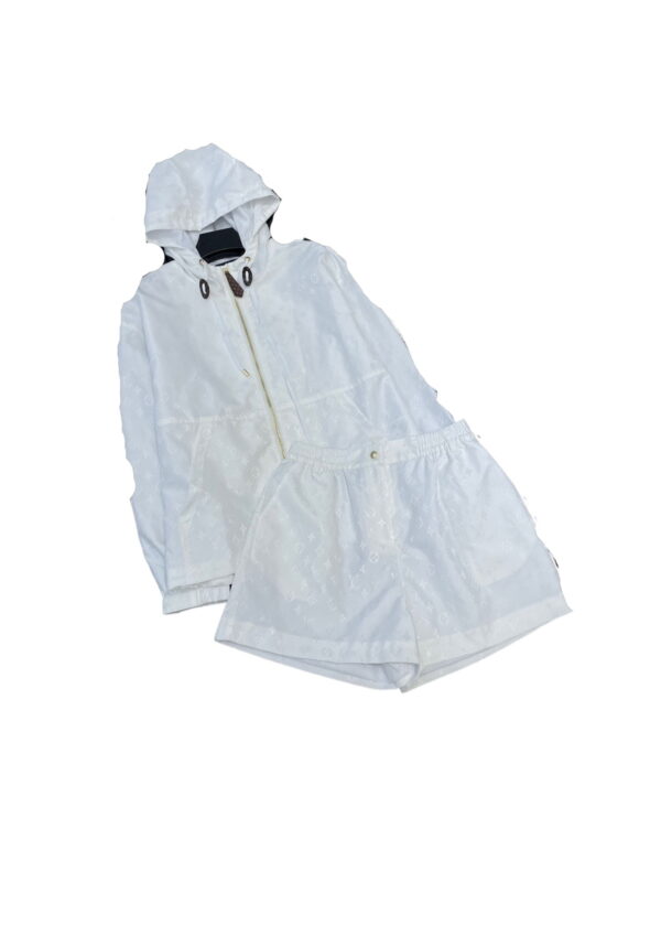 Monogram Fil Coupé Pajama Shorts And Jacket White For Women