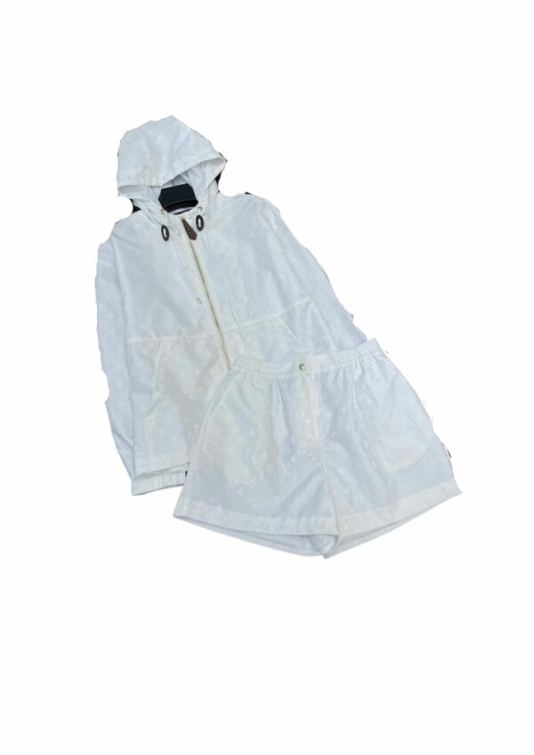 Monogram Fil Coupé Pajama Shorts And Jacket White For Women