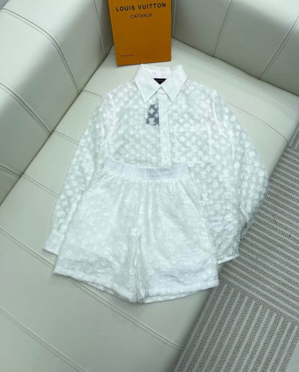 Monogram Fil Coupé Pajama Shorts And Shirt White For Women 1ABT2B
