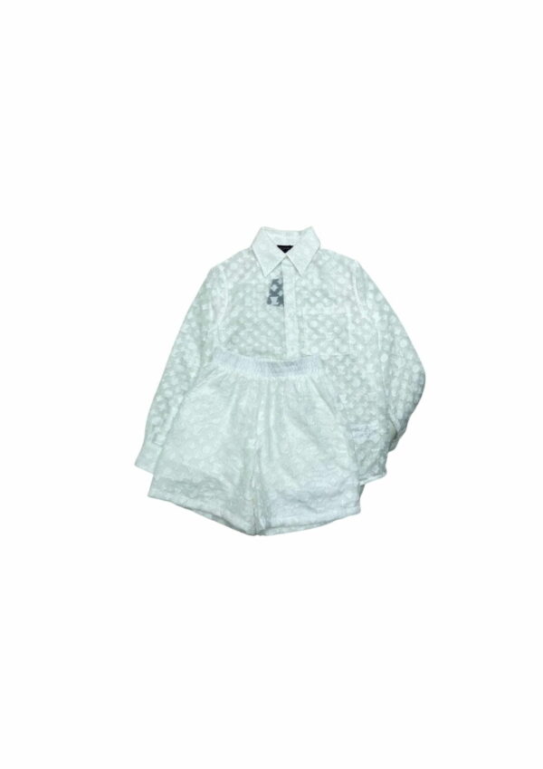 Monogram Fil Coupé Pajama Shorts And Shirt White For Women 1ABT2B
