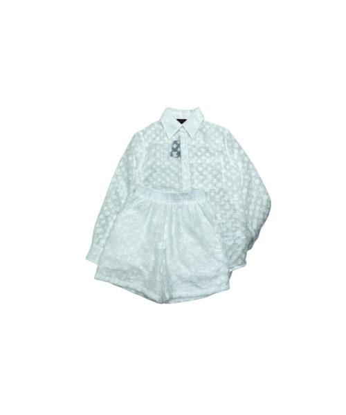 Monogram Fil Coupé Pajama Shorts And Shirt White For Women 1ABT2B