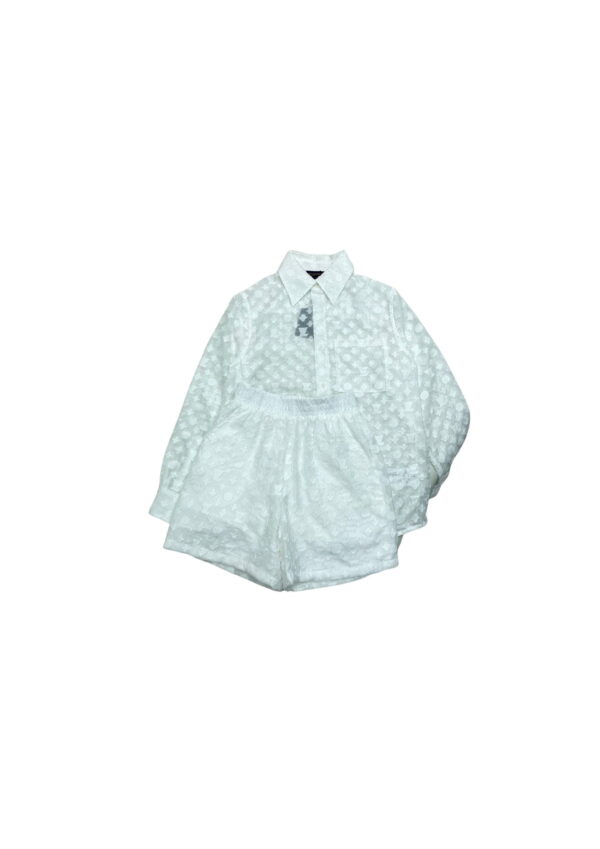 Monogram Fil Coupé Pajama Shorts And Shirt White For Women 1ABT2B