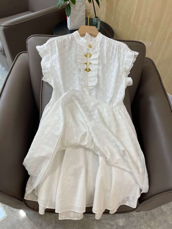 Monogram Flared Dress White For Women