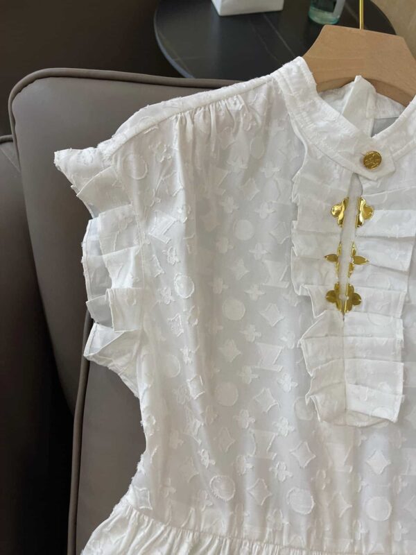 Monogram Flared Dress White For Women
