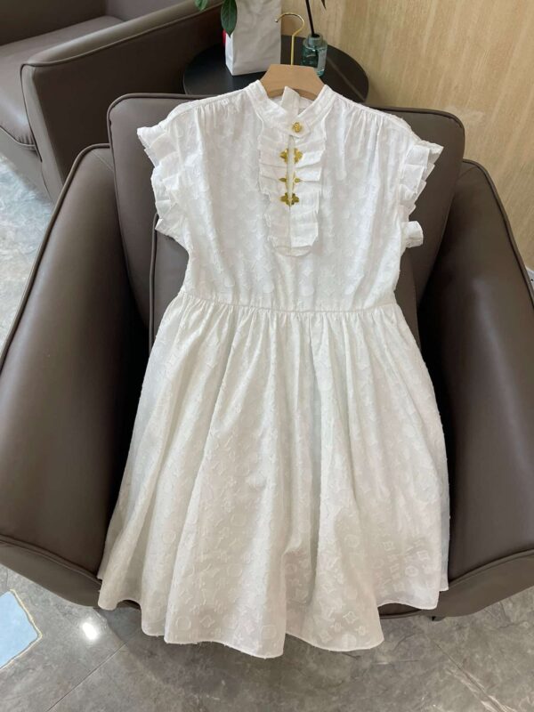 Monogram Flared Dress White For Women