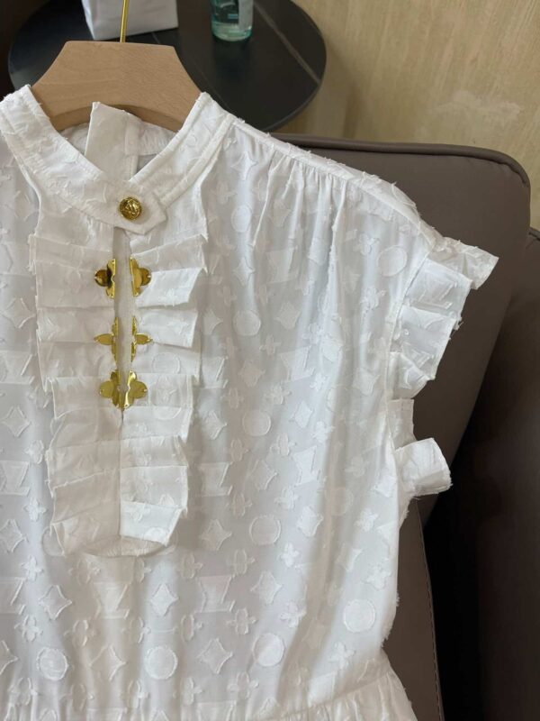 Monogram Flared Dress White For Women