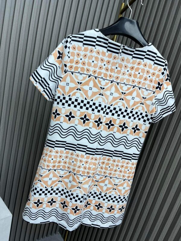 Monogram Tile Print T-Shirt Dress Beige For Women