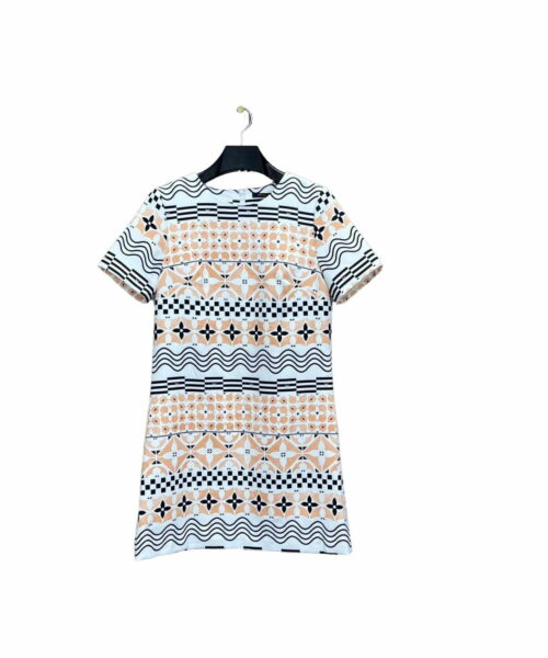 Monogram Tile Print T-Shirt Dress Beige For Women