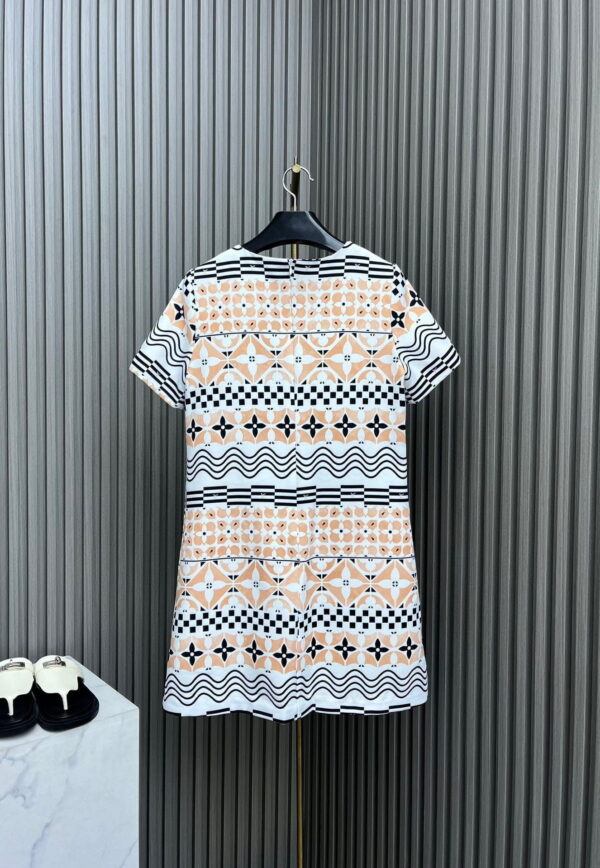 Monogram Tile Print T-Shirt Dress Beige For Women