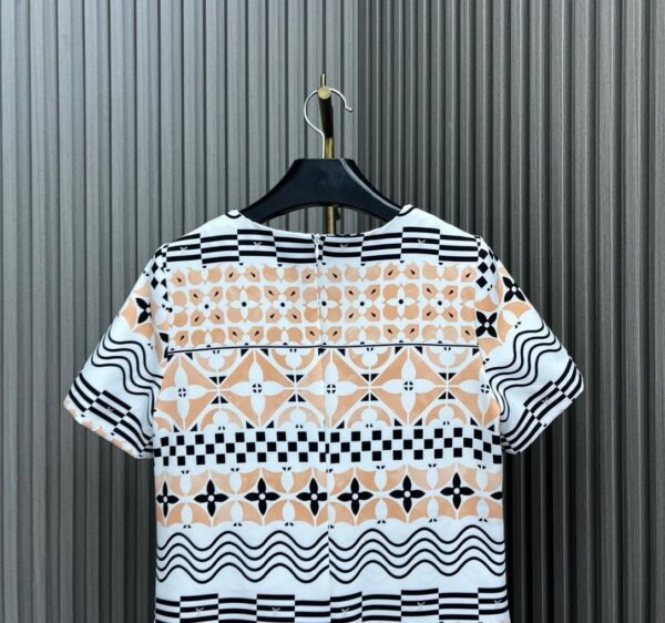Monogram Tile Print T-Shirt Dress Beige For Women