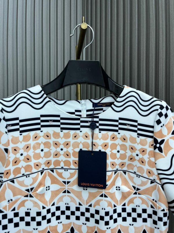Monogram Tile Print T-Shirt Dress Beige For Women