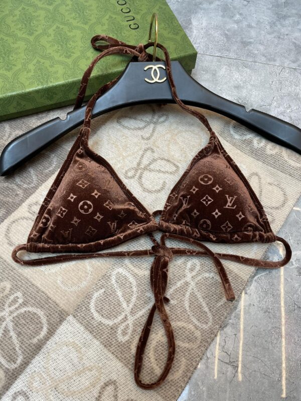 Monogram Triangle Swimsuit Brown For Women