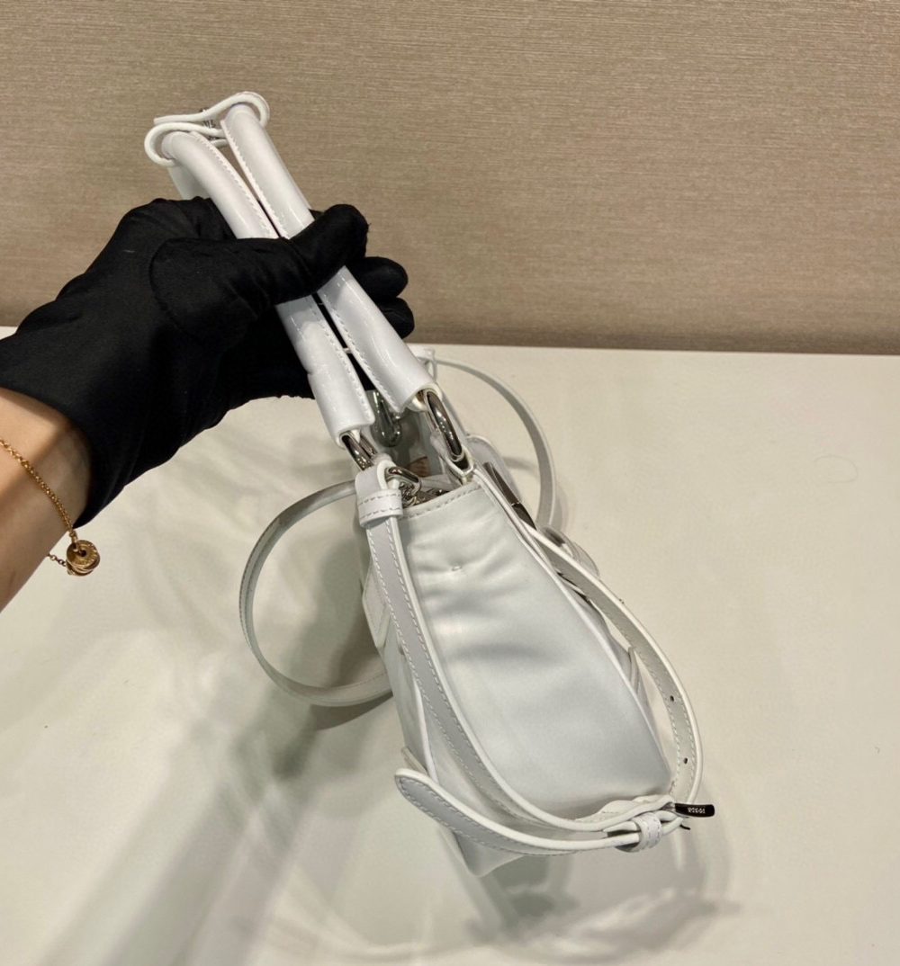 Moon Padded Nappa Bag In White/Yellow/Brown For Women 8.8in / 22.5cm 1BA381_2DYI_F0009_V_OOM