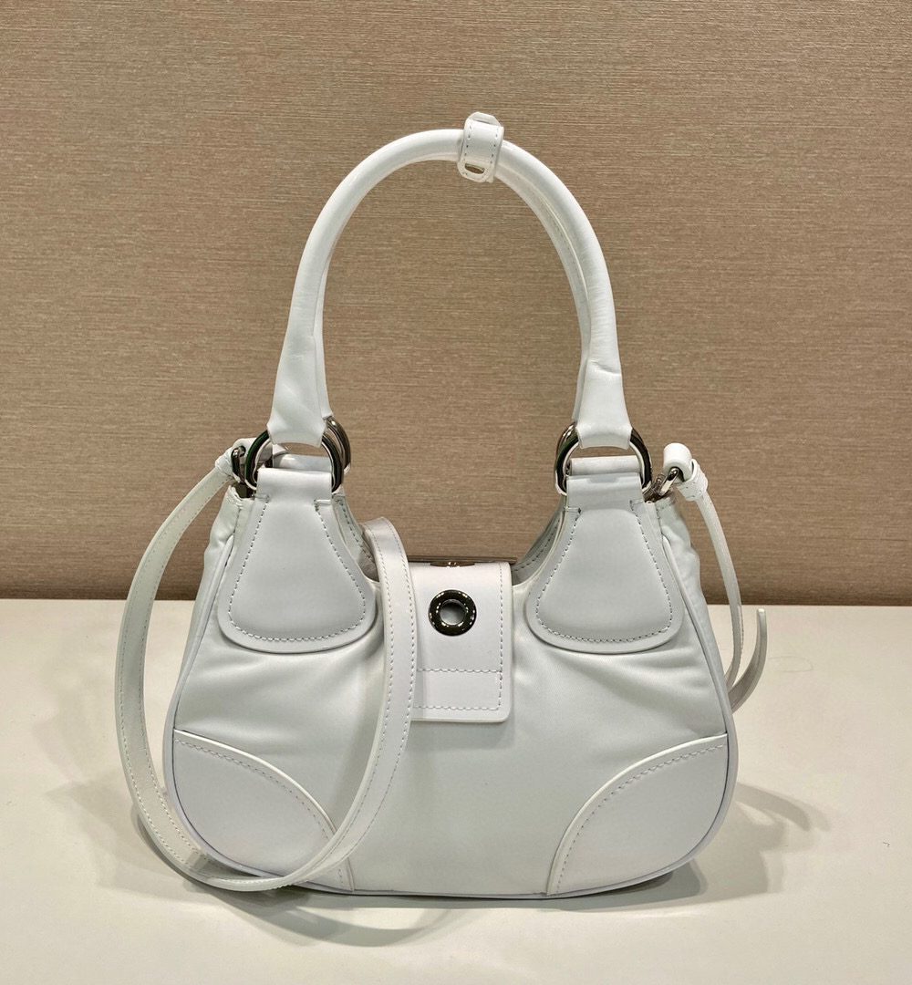 Moon Padded Nappa Bag In White/Yellow/Brown For Women 8.8in / 22.5cm 1BA381_2DYI_F0009_V_OOM