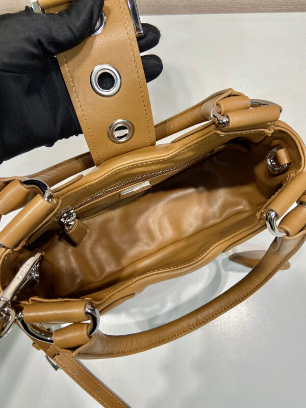 Moon Padded Nappa Bag In White/Yellow/Brown For Women 8.8in / 22.5cm 1BA381_2DYI_F0009_V_OOM