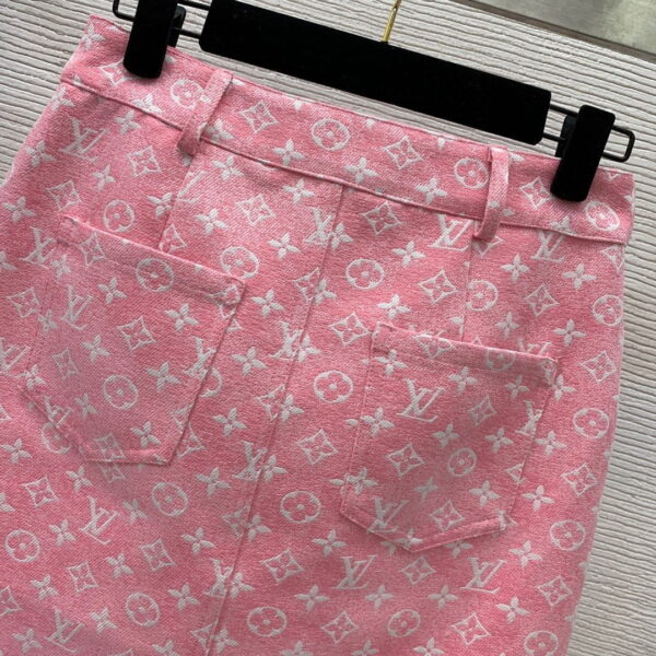 Multicolor Buttons Jacket And Skirt Pink For Women