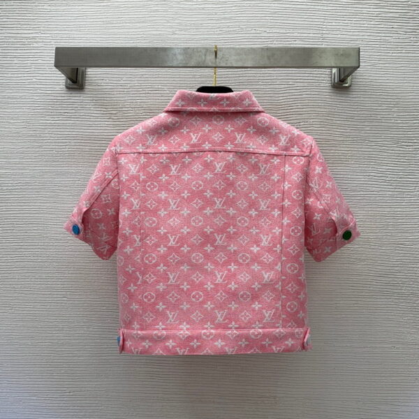 Multicolor Buttons Jacket And Skirt Pink For Women