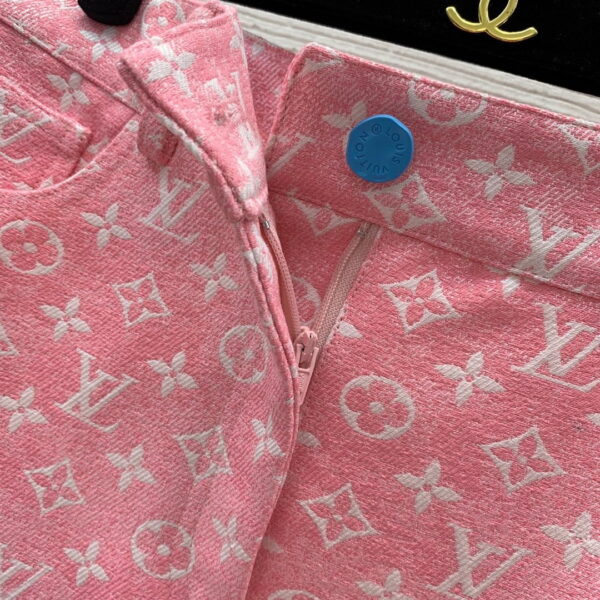 Multicolor Buttons Jacket And Skirt Pink For Women