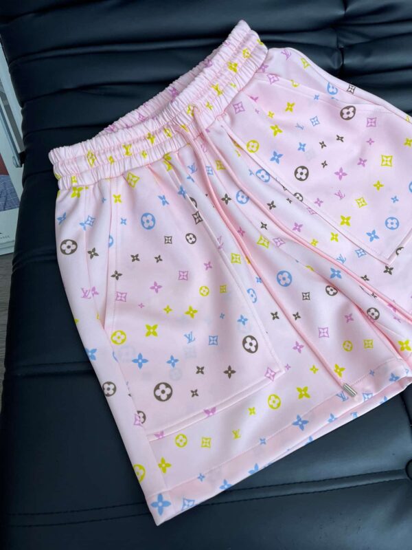 Multicolor Motifs Shorts And T- Shirt Pink For Women