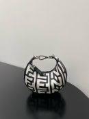 1:1 Replica Nano Fendigraphy Hobo Bag Black And White For Women 6.5in/ 16.5cm