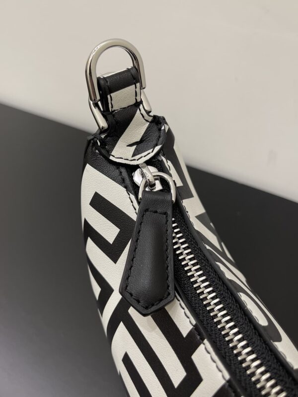 1:1 Replica Nano Fendigraphy Hobo Bag Black And White For Women 6.5in/ 16.5cm