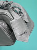 Nappa Antique Multi-Pocket Shoulder Bag In Grey/Black/Pink For Women 8.6 in/ 22cm 1BH198_UVL_F0480_V_4OO