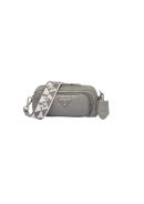Nappa Antique Multi-Pocket Shoulder Bag In Grey/Black/Pink For Women 8.6 in/ 22cm 1BH198_UVL_F0480_V_4OO