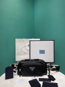 Nappa Antique Multi-Pocket Shoulder Bag In Grey/Black/Pink For Women 8.6 in/ 22cm 1BH198_UVL_F0480_V_4OO