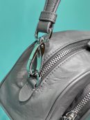 Nappa Antique Multi-Pocket Shoulder Bag In Grey/Black/Pink For Women 8.6 in/ 22cm 1BH198_UVL_F0480_V_4OO
