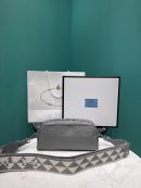 Nappa Antique Multi-Pocket Shoulder Bag In Grey/Black/Pink For Women 8.6 in/ 22cm 1BH198_UVL_F0480_V_4OO