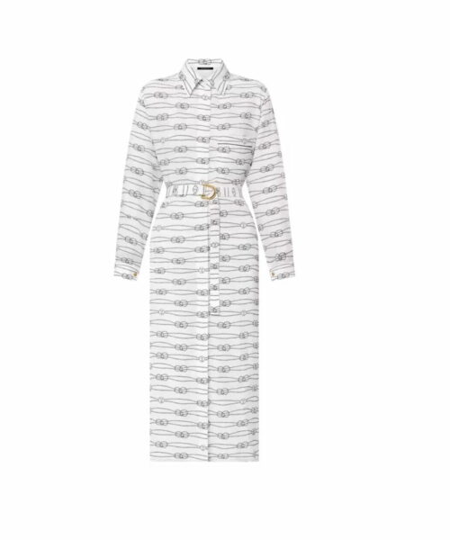 Nautical Knots Long Shirt Dress White For Women