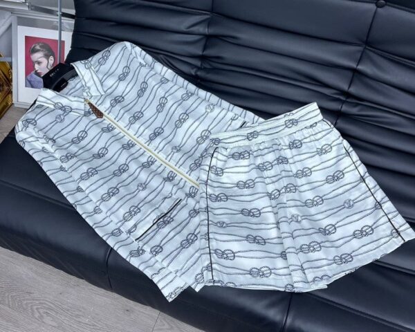 Nautical Knots Printed Shirt And Shorts White For Women