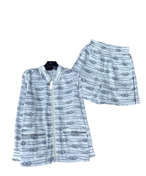 Nautical Knots Printed Shirt And Shorts White For Women