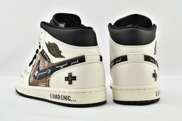 Nike Air Jordan 1 Mid Loading Sneaker Brown and White Color For Women, Women's Shoes