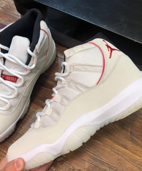 Nike Air Jordan 11 Retro White and Red Sneaker For Women, Women's Shoes