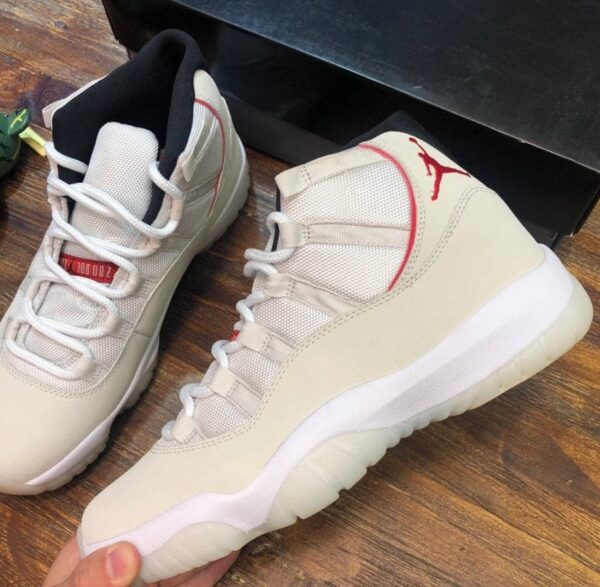Nike Air Jordan 11 Retro White and Red Sneaker For Women, Women's Shoes