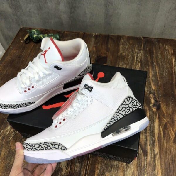 Nike Air Jordan 3 Retro Sneaker High Top White With Elephant Print Sneaker For Women, Women's Shoes