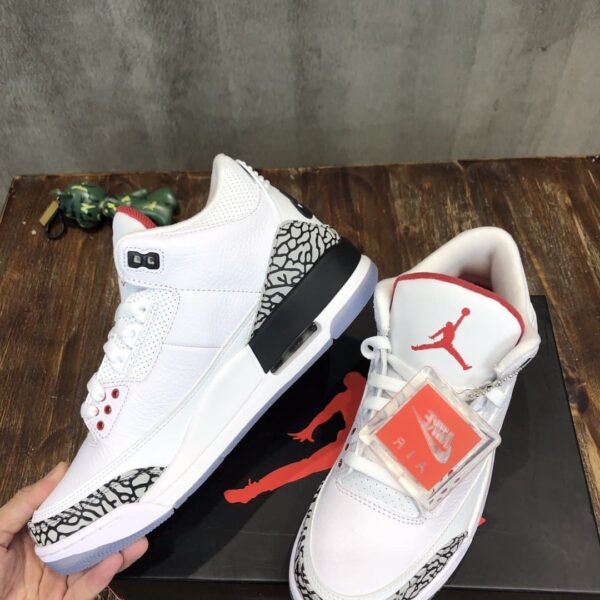 Nike Air Jordan 3 Retro Sneaker High Top White With Elephant Print Sneaker For Women, Women's Shoes