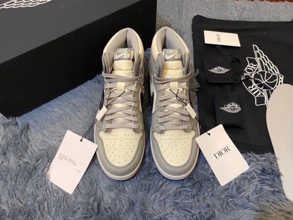 Nike Dior x Air Jordan 1 High OG Wolf Grey/Sail/Photon Dust/White For Women, Women's Shoes